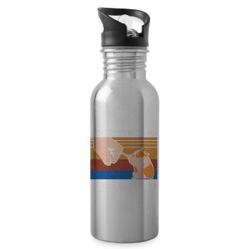 Best Hamster Mom Ever Hamster Lover Pet Owner Dwar - Trinkflasche mit integriertem Trinkhalm - Lightsilver - Rechts