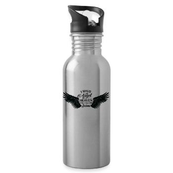 I Have An Angel In Heaven - Trinkflasche mit integriertem Trinkhalm - Lightsilver - Rechts