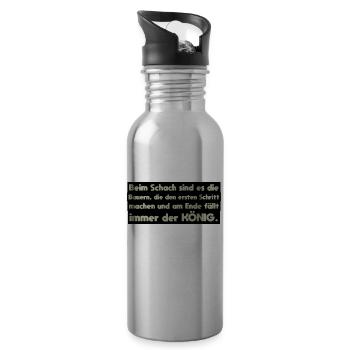 Farmer Saying - Water bottle with straw - silver - Right