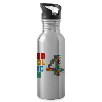 Finally 4 building blocks - Water bottle with straw - silver - Right