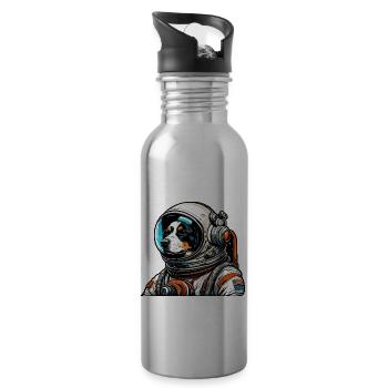 Astronaut / Space / Animal / Dog / Spaceship - Water bottle with straw - silver - Right