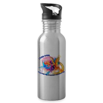 I rise again - Trinkflasche mit integriertem Trinkhalm - Lightsilver - Rechts