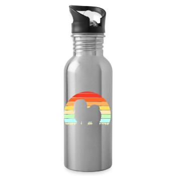 Lhasa Apso Hund - Trinkflasche mit integriertem Trinkhalm - Lightsilver - Rechts