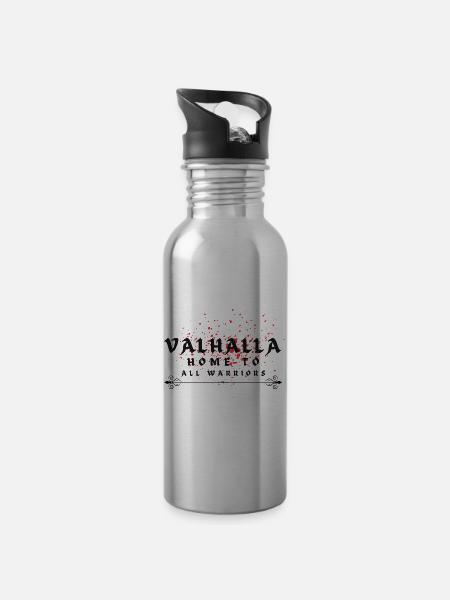 Home to all warriors - Water bottle with straw - silver