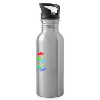 Poetry Poem Author - Water bottle with straw - silver - Right