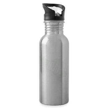 Iran Map Bold Typography - Water bottle with straw - silver - Right