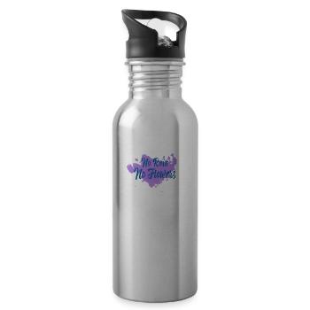 No rain No Flowers - Water bottle with straw - silver - Right