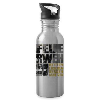 Feuerwehr - ReLoeBeSue - Trinkflasche mit integriertem Trinkhalm - Lightsilver - Rechts