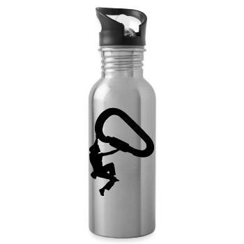 Rock the Carabiner - Trinkflasche mit integriertem Trinkhalm - Lightsilver - Rechts