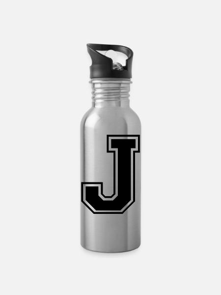 j - Trinkflasche mit integriertem Trinkhalm - Lightsilver