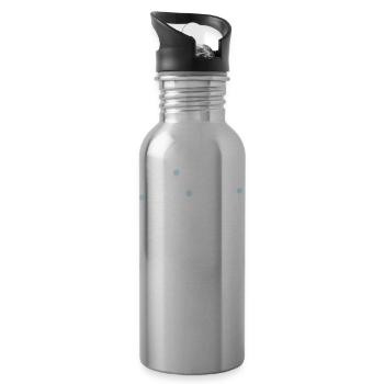 pregnant baby child born birth gift idea - Water bottle with straw - silver - Right
