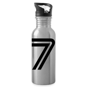 Rückennummer 7 - Trinkflasche mit integriertem Trinkhalm - Lightsilver - Rechts
