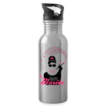 team bride - bride - EVJF - tiffany - Water bottle with straw - silver - Right