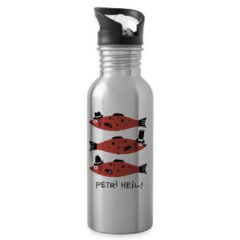Fische - Trinkflasche mit integriertem Trinkhalm - Lightsilver - Rechts