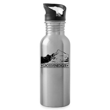 Grossvenediger - Trinkflasche mit integriertem Trinkhalm - Lightsilver - Rechts