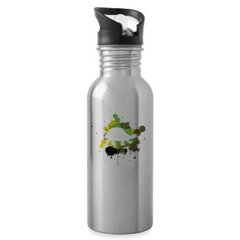 Schnelle Schildkröte hinterlässt nur noch Abdruck - Trinkflasche mit integriertem Trinkhalm - Lightsilver - Rechts