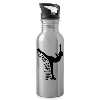 Eiskunstlauf Mod2 Kopie - Trinkflasche mit integriertem Trinkhalm - Lightsilver - Rechts