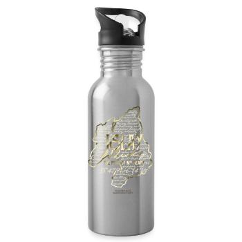 Whisky Insel Islay & Spruch Peat Of My Heart - Trinkflasche mit integriertem Trinkhalm - Lightsilver - Rechts
