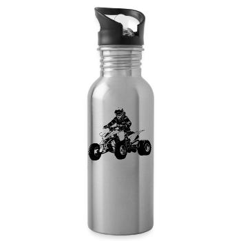 Quad Racing - ATV Racer - Gourde avec paille intégrée - argent clair - Droite