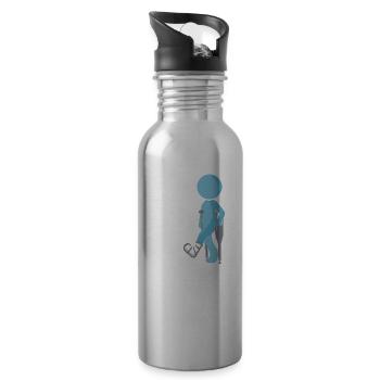 Gut gespielt Schwerkraft gut gespielt Physik - Trinkflasche mit integriertem Trinkhalm - Lightsilver - Rechts