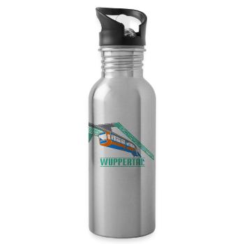 Wuppertal Schwebebahn - Trinkflasche mit integriertem Trinkhalm - Lightsilver - Rechts