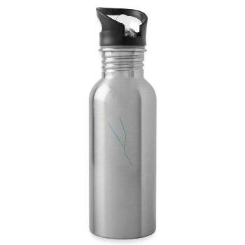 Taurus zodiac sign universe design - Water bottle with straw - silver - Right