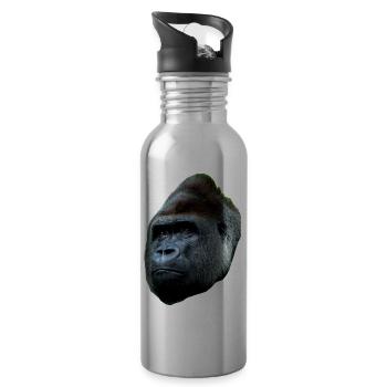Gorilla cool simple - Trinkflasche mit integriertem Trinkhalm - Lightsilver - Rechts