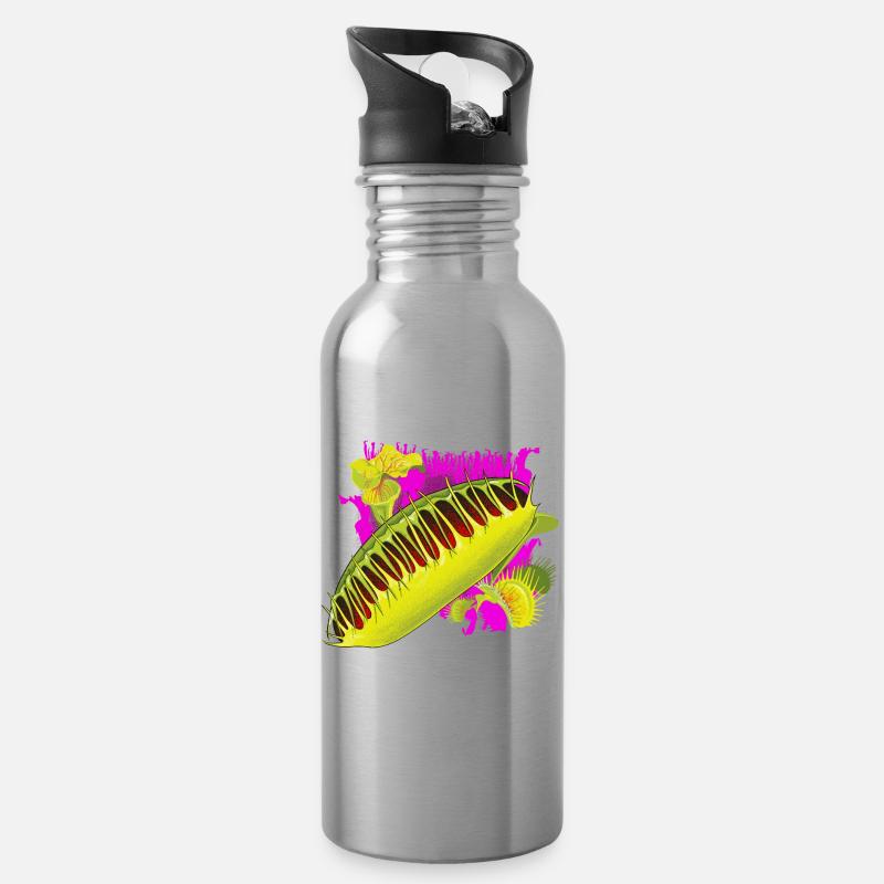 Carnivorous Monster - Water bottle with straw - silver
