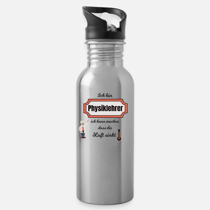 Physiklehrer - Trinkflasche mit integriertem Trinkhalm - Lightsilver