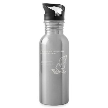 Zitat deutscher Politiker Frieden - Trinkflasche mit integriertem Trinkhalm - Lightsilver - Rechts