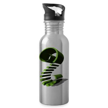 En forme de vert - Gourde avec paille intégrée - argent clair - Droite