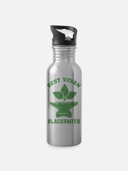 Schmied - Trinkflasche mit integriertem Trinkhalm - Lightsilver