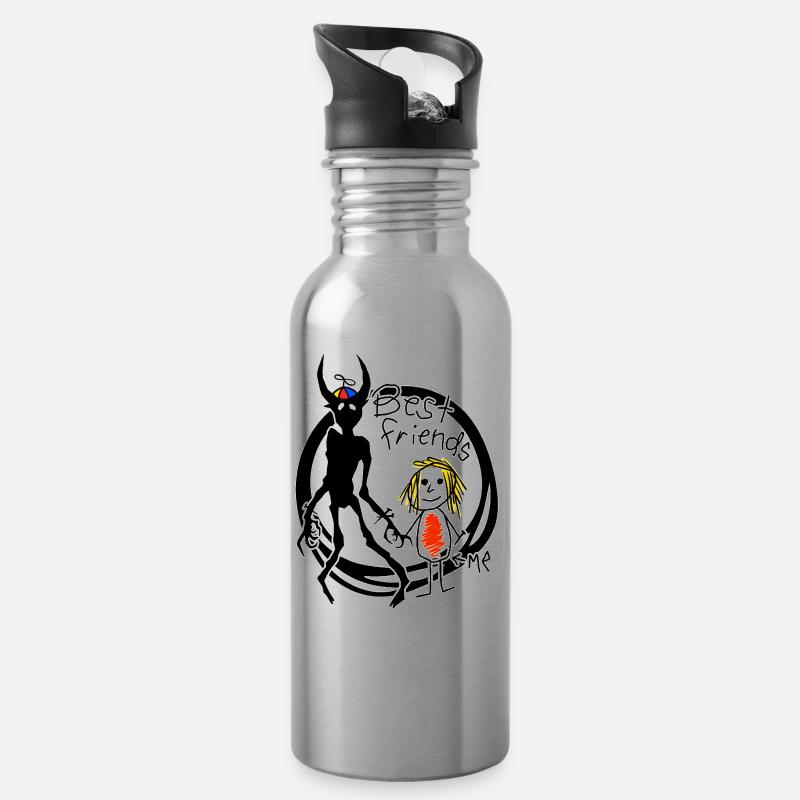 Dämonen an meiner seite - Trinkflasche mit integriertem Trinkhalm - Lightsilver