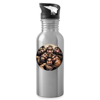 Vos copains des hommes des cavernes - Gourde avec paille intégrée - argent clair - Droite