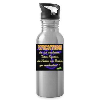 Wichtig!! (Verboten) - Abbild - 2023 - Trinkflasche mit integriertem Trinkhalm - Lightsilver - Rechts