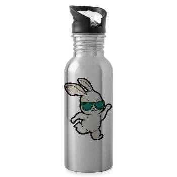 Sonnenbrille Oster Hase tanzt - Trinkflasche mit integriertem Trinkhalm - Lightsilver - Rechts