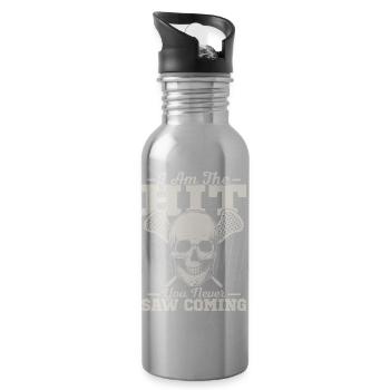 I Am The Hit You Never See Coming Lacrosse Player - Trinkflasche mit integriertem Trinkhalm - Lightsilver - Rechts