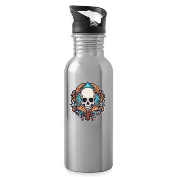 SkullOld - Gourde avec paille intégrée - argent clair - Droite