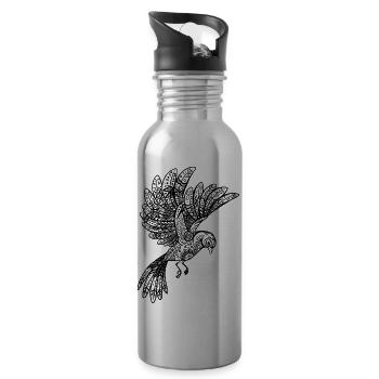 ornamental bird - Trinkflasche mit integriertem Trinkhalm - Lightsilver - Rechts