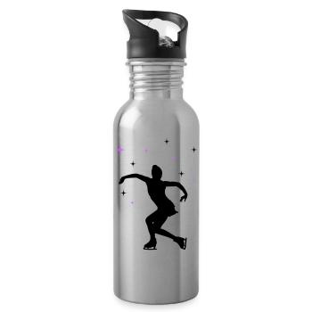 Patineur sur glace Patinage sur glace - Gourde avec paille intégrée - argent clair - Droite