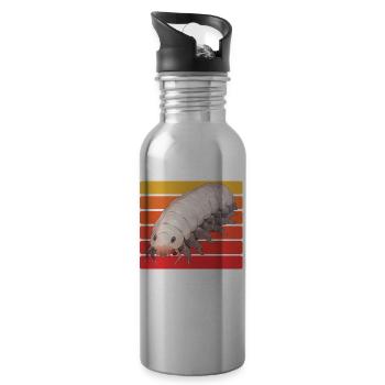 Isopoden Geschenk | Kellerasseln Asseln Mauerassel - Trinkflasche mit integriertem Trinkhalm - Lightsilver - Rechts