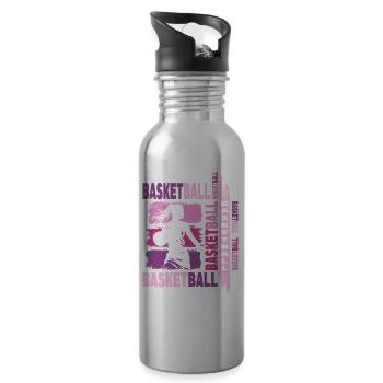 basket-ball femme basketteur joueur de basket-ball - Gourde avec paille intégrée - argent clair - Droite