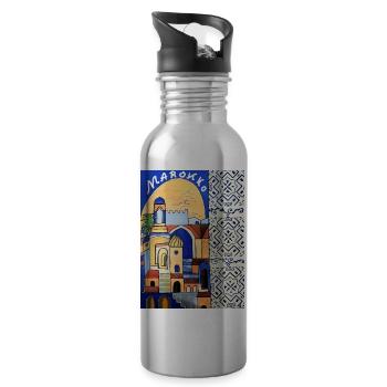 EG Urlaub I Marokko I Orient I Geschenk I Reisen - Trinkflasche mit integriertem Trinkhalm - Lightsilver - Rechts