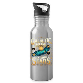 Galaktische Mutter, die Sterne aufzieht - Trinkflasche mit integriertem Trinkhalm - Lightsilver - Rechts