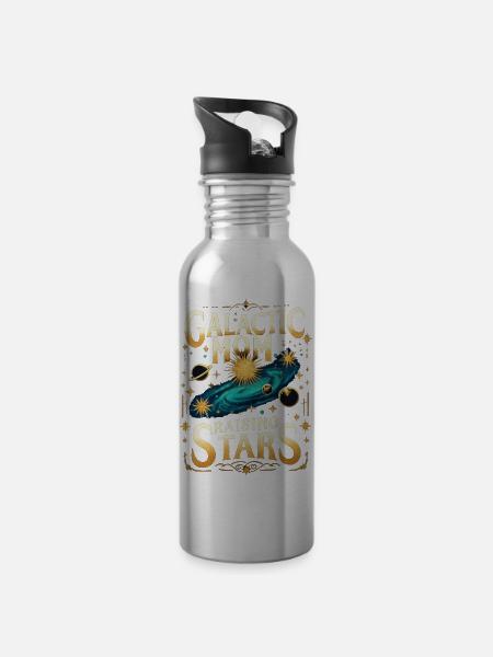 Galactic Mom Raising Stars - Water bottle with straw - silver