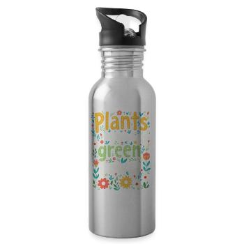 PLANTS MY KIND OF GREEN POWER - Water bottle with straw - silver - Right