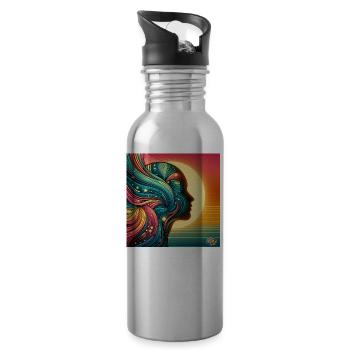 Modernart Women - Trinkflasche mit integriertem Trinkhalm - Lightsilver - Rechts