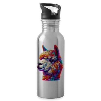 Alpaca - Water bottle with straw - silver - Right