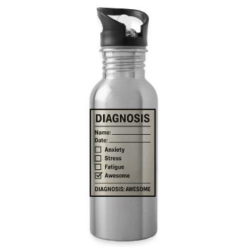Diagnose Awesome - Trinkflasche mit integriertem Trinkhalm - Lightsilver - Rechts