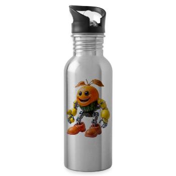 Juicy Orange Bot - Gourde avec paille intégrée - argent clair - Droite